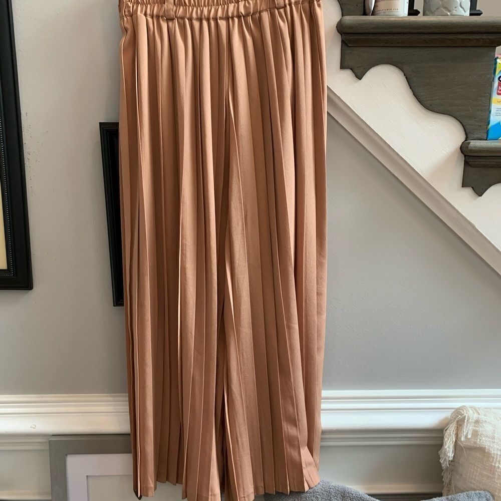Vintage French Rayon Pleated Paper Bag Pants sz M